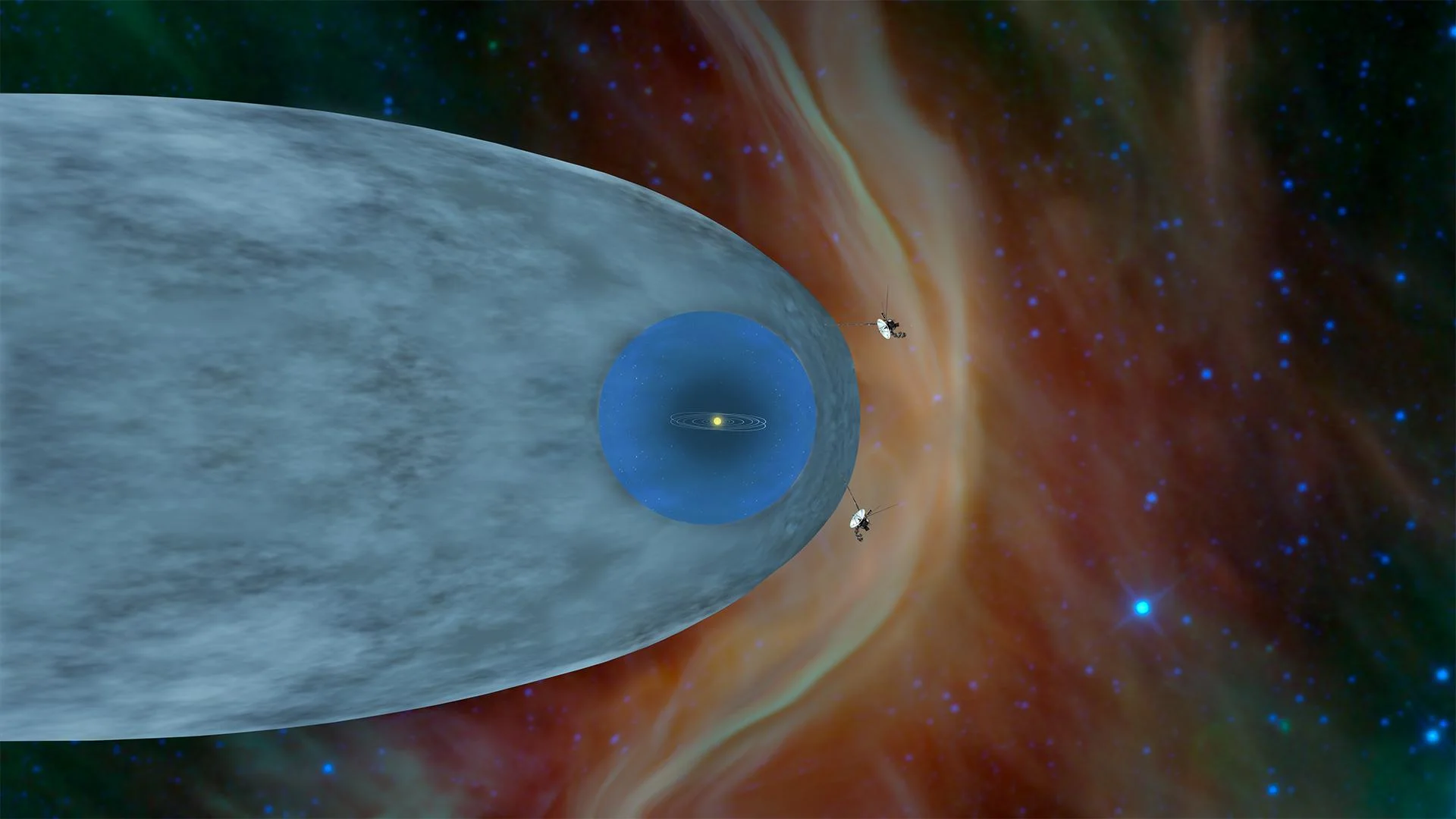 Artist's concept of Voyager 2 crossing the heliopause into interstellar space